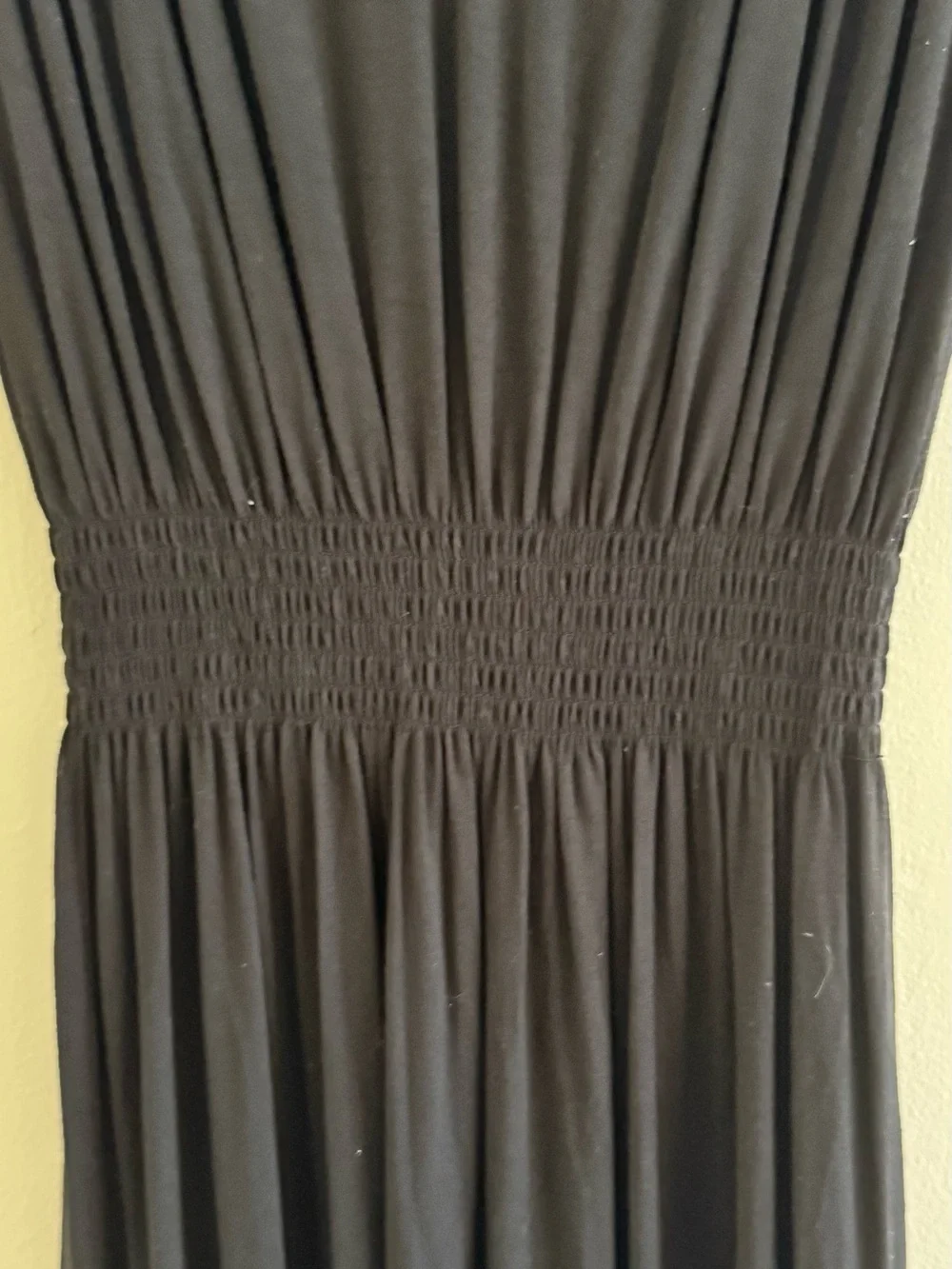 Ann Taylor Black V-Neck Smocked-Waist Maxi - Picture 3 of 8